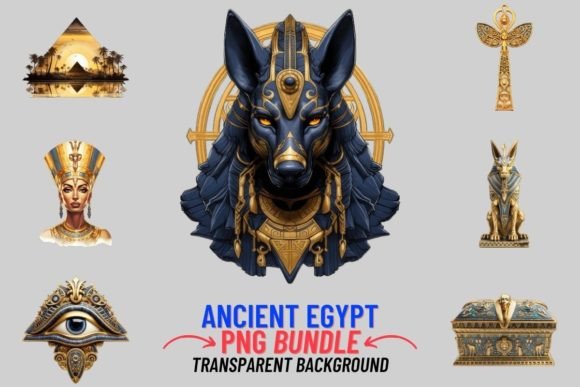 Ancient Egypt 12 PNG Sublimation Illustrations for Etsy & Digital Sellers