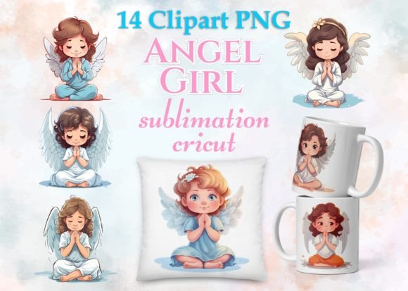 Baby Angel PNG: A Baptism Sublimation Illustration for Soft, Sacred Visuals