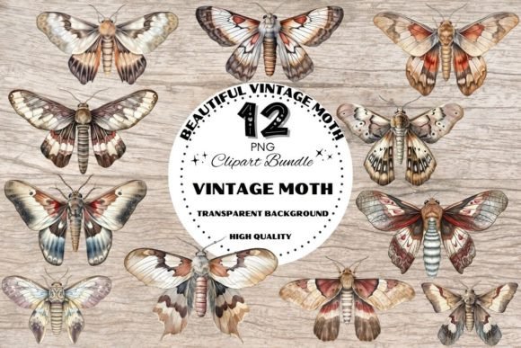 Beautiful Vintage Moth Illustrations for Etsy and Digital Product Sellers