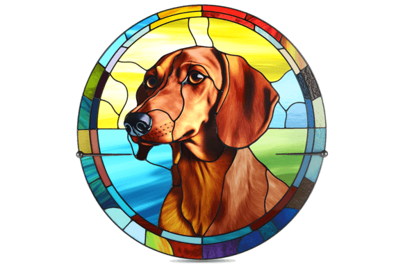 Dachshund Stained Glass Illustrations for Bloggers & Publishers