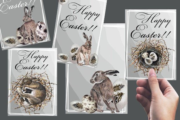 Easter Cards & Postcards: Festive Illustrations for Handmade Joy