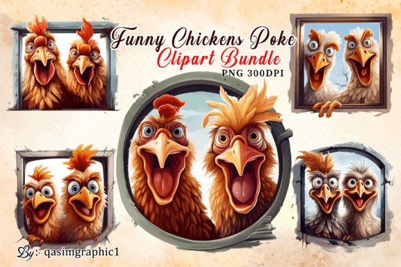 Funny Chicken Illustrations for Sublimation & Digital Product Sellers
