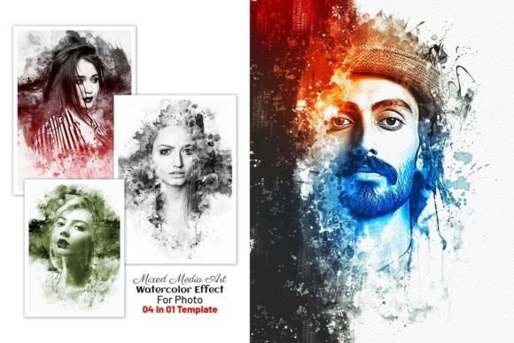 Mixed Media Art Watercolor Effect: Actions Amp Review