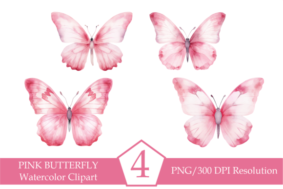 Pink Butterflies Sublimation Bundle: Soft Whimsy for Local Brand Illustrations