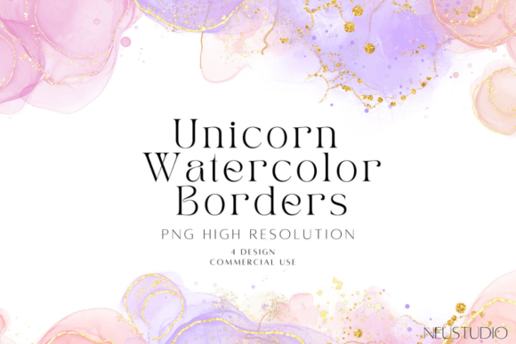 Unicorn Watercolor Borders Png: Decorative Elements Review