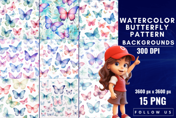 Watercolor Butterfly Patterns for Client Design